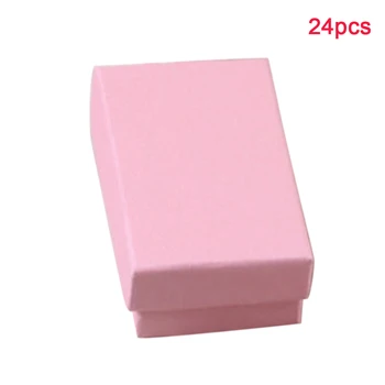 

24pcs Travel Display Storage Case Gift Portable Rectangle Organizer Rings Home Mini Birthday Party Cardboard Jewelry Box