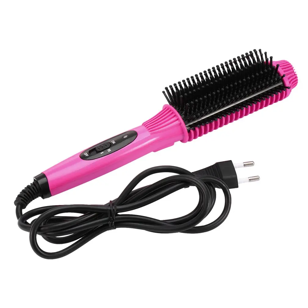 Многофункциональный 2 в 1 Электрический выпрямитель для волос, гребень для волос, щипцы для завивки волос, гребень для ухода за волосами, инструменты для укладки, европейская вилка