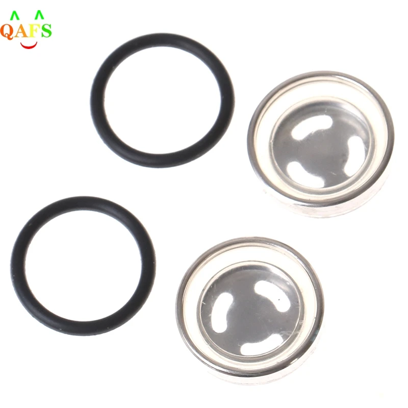 2Pcs Motorcycle 18mm Sight Glass Oil Sight Glass With Seal For Brake Pump Brake Cylinder