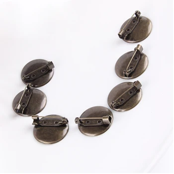 

20pcs/lot 25/30mm Antique Bronze Plated Blank Metal Thickening Safety Pins Brooch Base Empty Settings for Jewlery Making DIY
