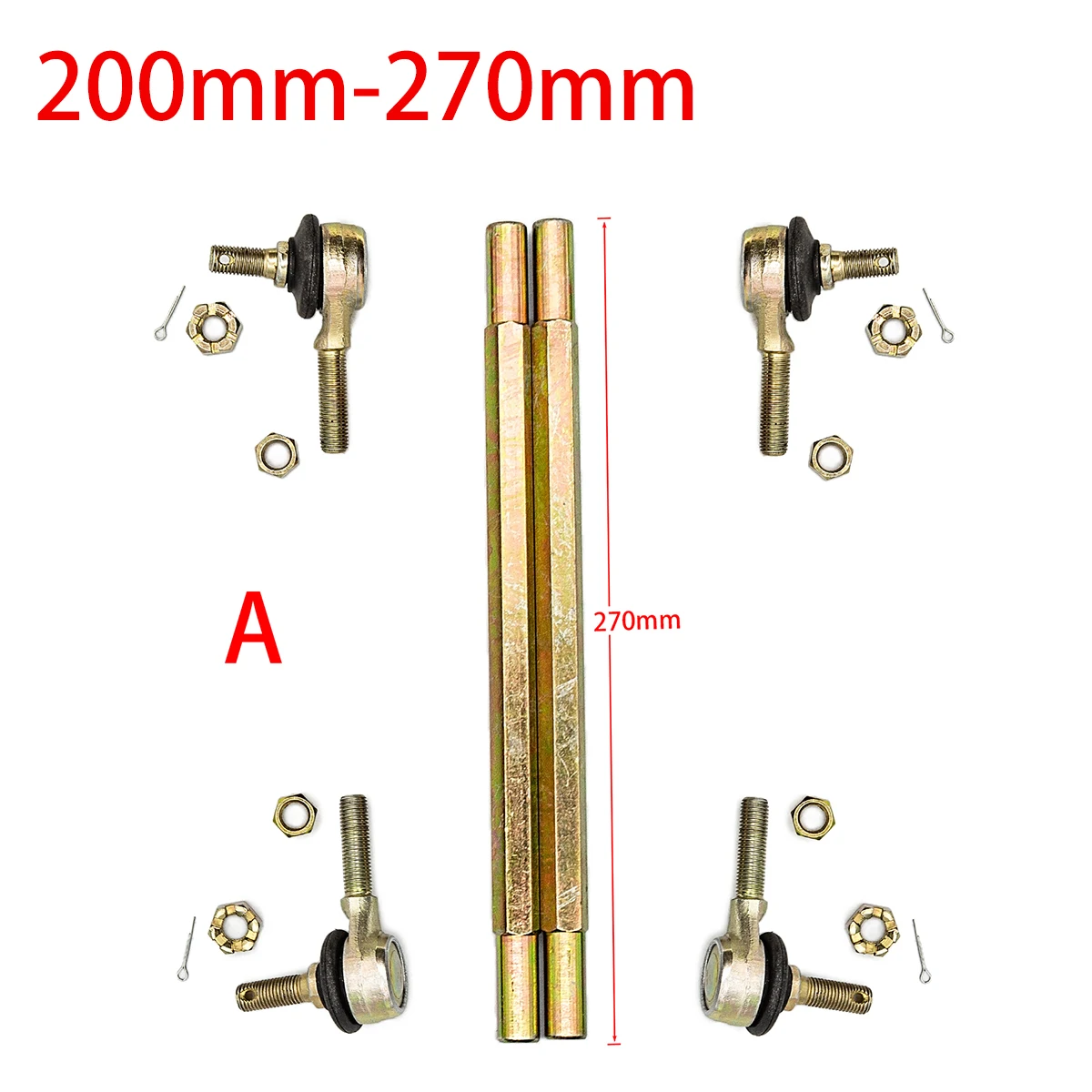 1pair 200MM270MM M10 Steering Shaft Tie Rod with Tie Rod Ball Joint