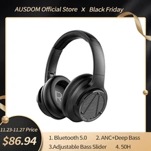 AUSDOM BASS ONE Headphones Wireless Bluetooth TypeC 750mAh Fast Charging Deep Bass Subwoofer ANC Wireless Headsets For DJ MUSIC
