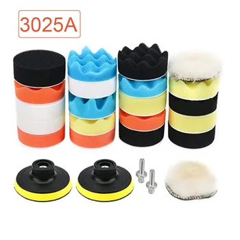

25pcs Tool Auto Waxing Machine Universal Replaceable Soft Buffer Pads Set Sponge Wheel With Drill Adapter Parts Car Polishing