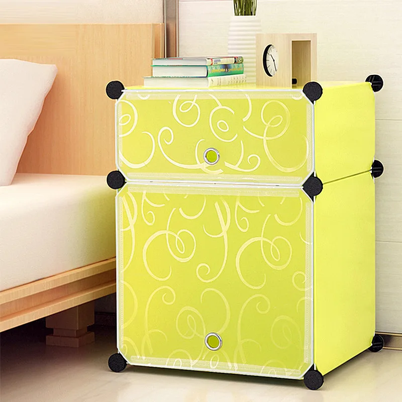 

Simplicity Bedside Table Simple Creative Mini Plastic Storage Cabinet Assembly Storage Cabinet With Door Special Offer