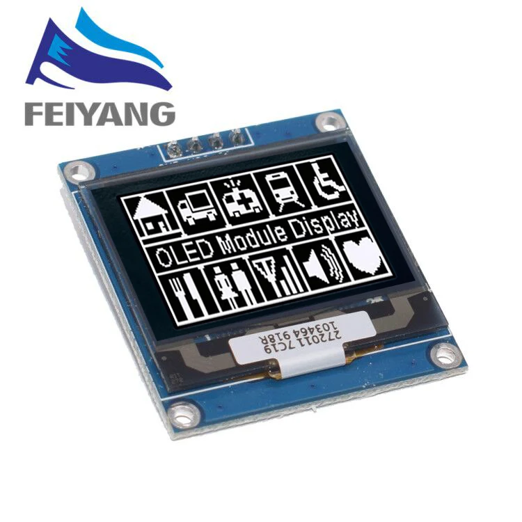 1 шт. 1,32 дюймовый oled белый/желтый 128x96 lcd ssd1327 драйвер с градацией серого HD lcd модуль iic интерфейс экрана - Цвет: Белый