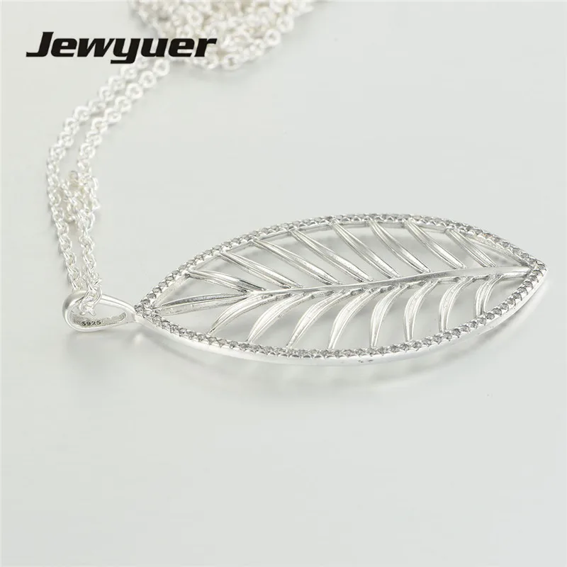 Silver Palm Tree Pendant Necklaces for Women 925 Sterling Silver link chain Necklace Women Fine Jewelry Jewyuer NC010