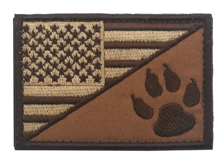 Dog paw 2 Служебная собака K9 Полицейская собака армейская собака Рабочая тренировочная направляющая лапа Гог нашивка петля Боевая нашивка для средних и больших собак жилетки - Цвет: Dog paw 2
