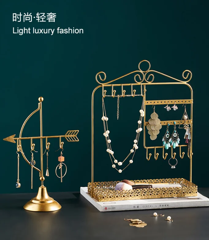 Fashion light luxury pieces creative household bedroom decorations room layout table top jewelry storage rack J05