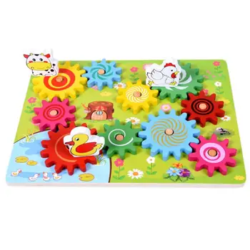 

Wooden Animal Gear Game Combination Rotating Gearwheel Children Educational Toys Hand-eye Interaction Kids Fun Puzzle Toy P31B