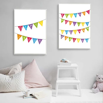 

Arabic Alphabet Numbers Colorful Poster Islamic Wall Art Print for Little Muslim Kids Canvas Wall Pictures Art Painting Decor