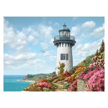 

HBB Puzzles 1000 Pieces Paper Landscape Puzzles Toys for Adults Children Kids Games Educational Toys Harbor Lighthouse