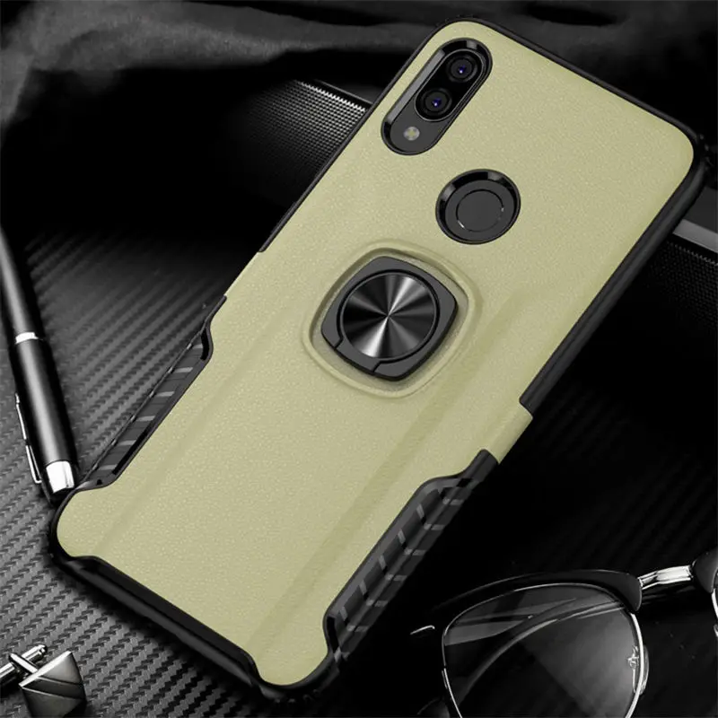 Противоударный защитный чехол для Xiaomi Redmi Note 7 Pro 4 X 4X Note 6 5 Pro, Гибридный Металлический Чехол-подставка с кольцом для Redmi Note7 Pro, чехол s - Цвет: Gold