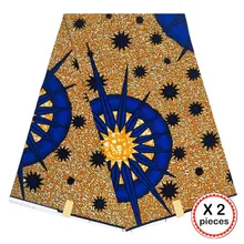 Африканская восковая ткань с принтом Анкара для шитья Анкара африканская ткань 12 ярдов Нигерия хлопок Гана ткань для платья 91027