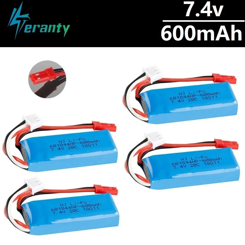 7 4 в 600 мАч 20C Lipo батарея для WLtoys K969 K979 K989 K999 P929 P939 RC автозапчасти 2s В шт./лот|Детали и