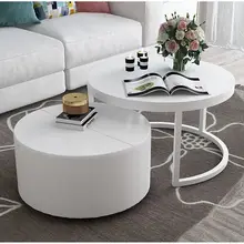 Table basse rouge en fer forgé pour la maison, salon, petit appartement, Simple, créatif, rond, Table d'appoint pour canapé