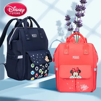 

Disney Classic Mickey Minnie Pink Diaper Bag Large Capacity Maternity Backpack Babg Bottle Pack Fashion Stroller Bags Mother