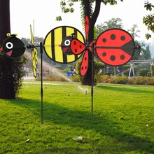 EMVANV Bumble Bee Ladybug Randomly Windmill Whirligig Wind Spinner Home Yard Garden Decor Color Random