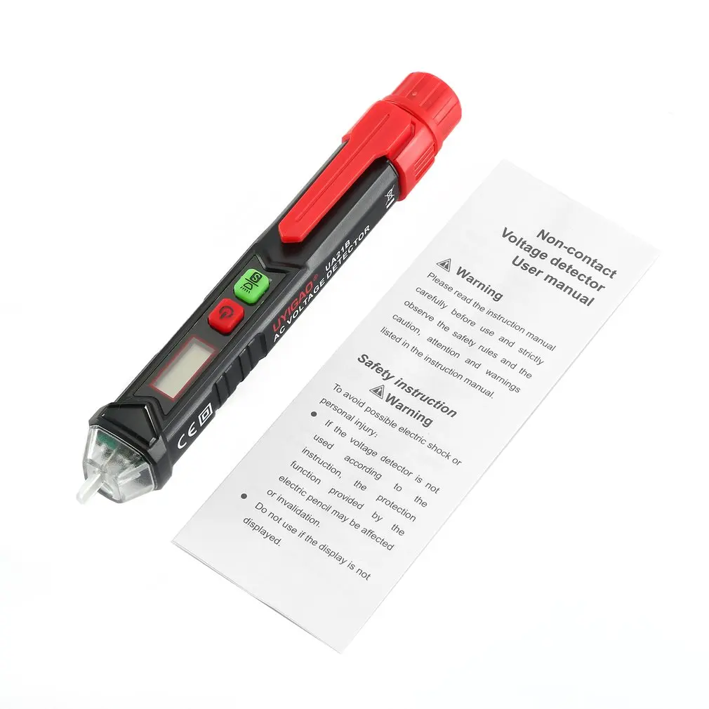 

UYIGAO Non-Contact Electric Tester Pen AC Voltage Detector Pen With LED Light Voltage Electric Detectors Tester UA21B