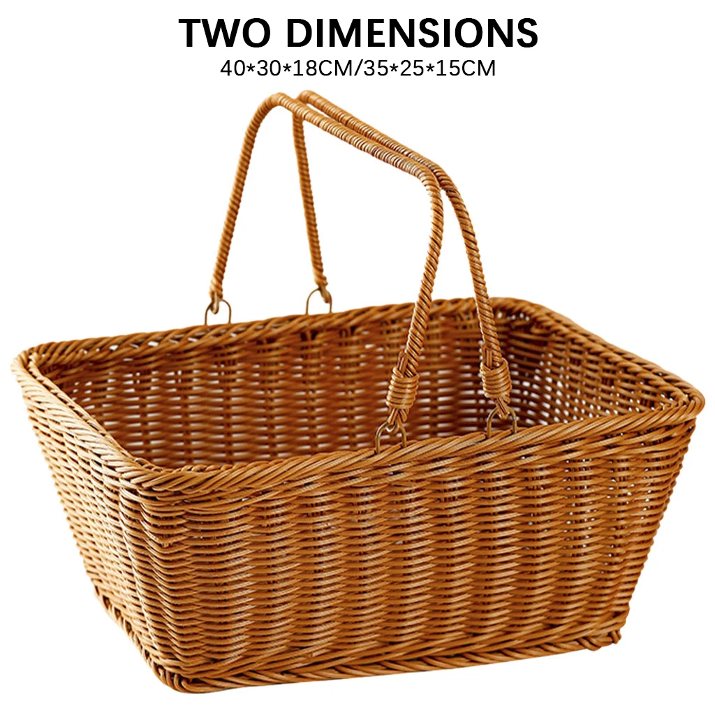 Picnic Basket Handmade Shopping Sundry Organizer with Double Handles for Wedding Gifts | Дом и сад