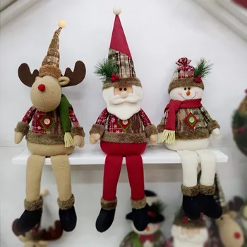 

2020 Christmas Ornament Sitting Santa Claus Snowman Elk Doll Xmas Ornament Window Decoration Holiday Party Decor Doll Gifts J50