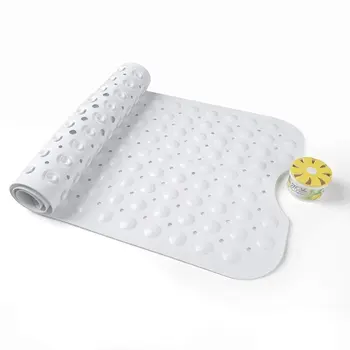 

Bath Mat 100 x 40cm with Cupping Massage bath rug white anti-slip Material Extra-long shower mat Washable bathroomrug in machine