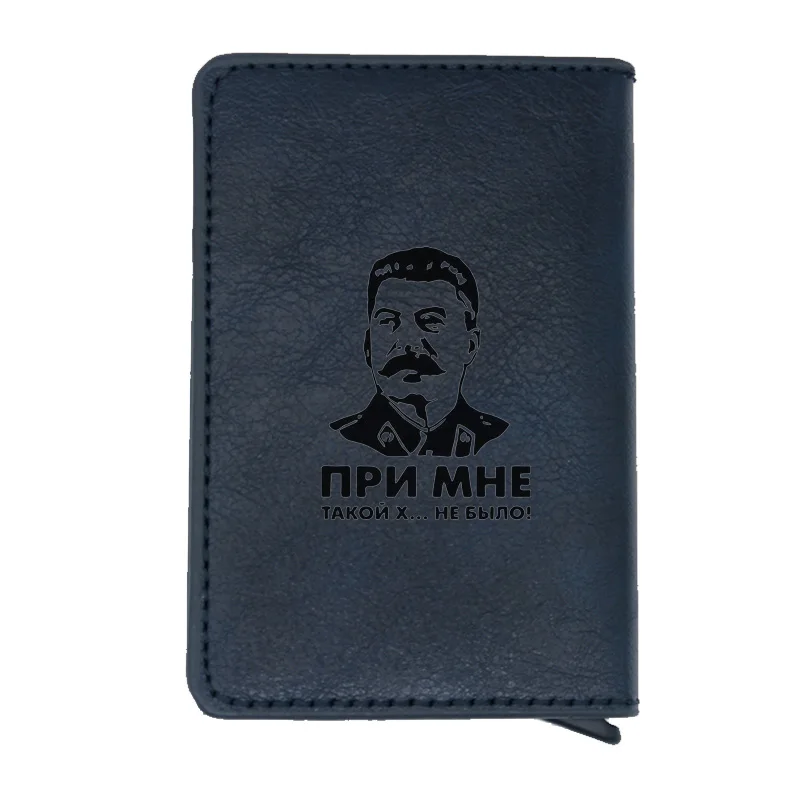 Лазерная гравировка классический СССР лидер Сталин Rfid держатель для карт мужские кошельки винтажный короткий кошелек из искусственной кожи тонкие маленькие кошельки