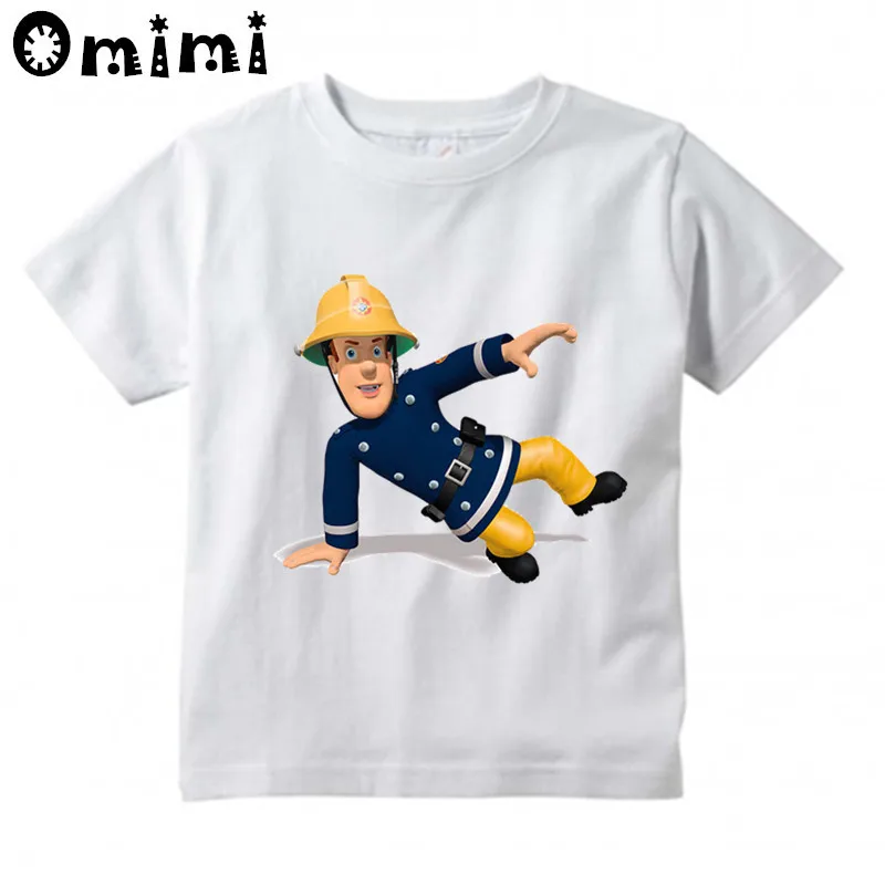 

Boys/Girls Sam Fireman Firefighter Design T Shirt Kids Great Kawaii Short Sleeve Tops Children's Funny T-Shirt,ooo3062