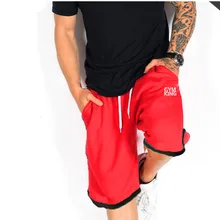 Новинка, модные брендовые мужские спортивные шорты для фитнеса, дышащие летние шорты для бодибилдинга, укороченные штаны до колен, штаны с эластичной резинкой на талии