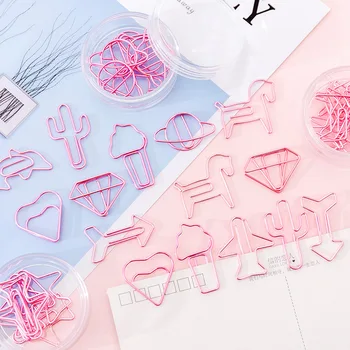 

8 X Cute Creative Irregular shape Paper Clips Kawaii Stationery Clear Binder Clips Tickets Notes Letter Paper Clip Stationery