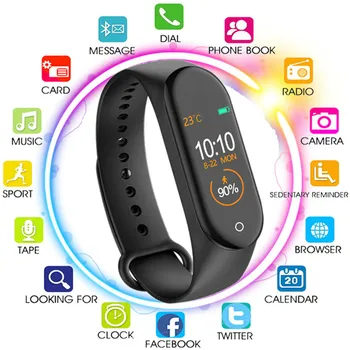 

Reloj M4 Smart Band Pedometer Bracelet Fitness Tracker Smart Watch 2020 Heart Rate Blood Pressure Smartband Wristwatch amazfit