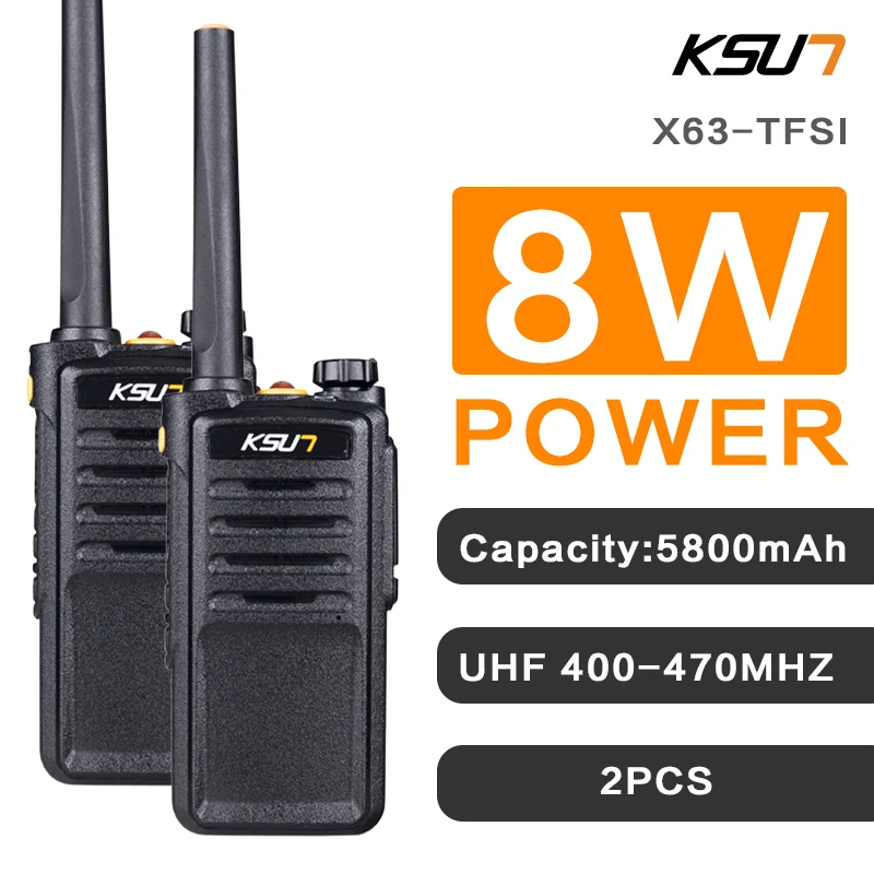 2 шт. KSUN сканер радио X63 TFSI 8 Вт иди и болтай Walkie Talkie UHF 400 470 МГц двухстороннее УКВ