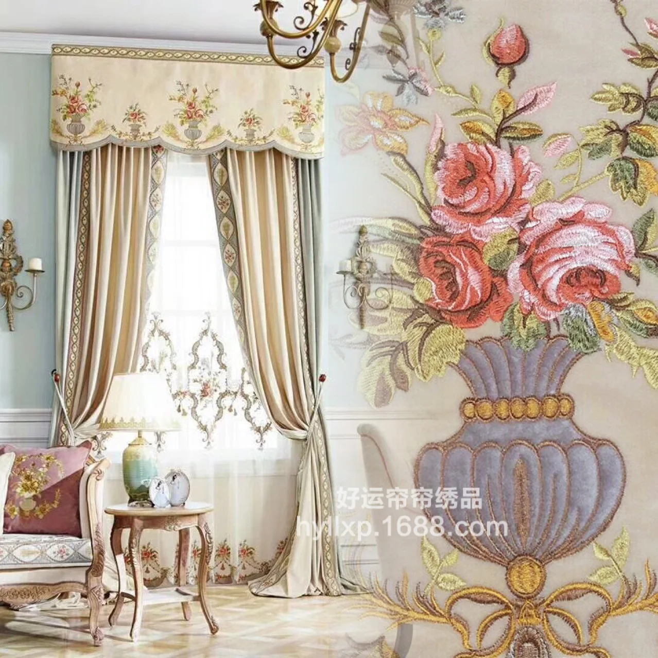 Роскошные фланелевые шторы на заказ в европейском стиле для роскошной виллы