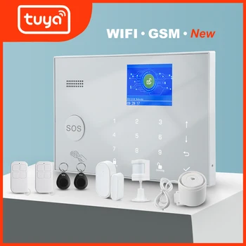 

Awaywar Tuya Alarm System 433MHz Wireless WIFI GSM RFID Security kit APP Remote Control Burglar Smart Home PIR Door Detector