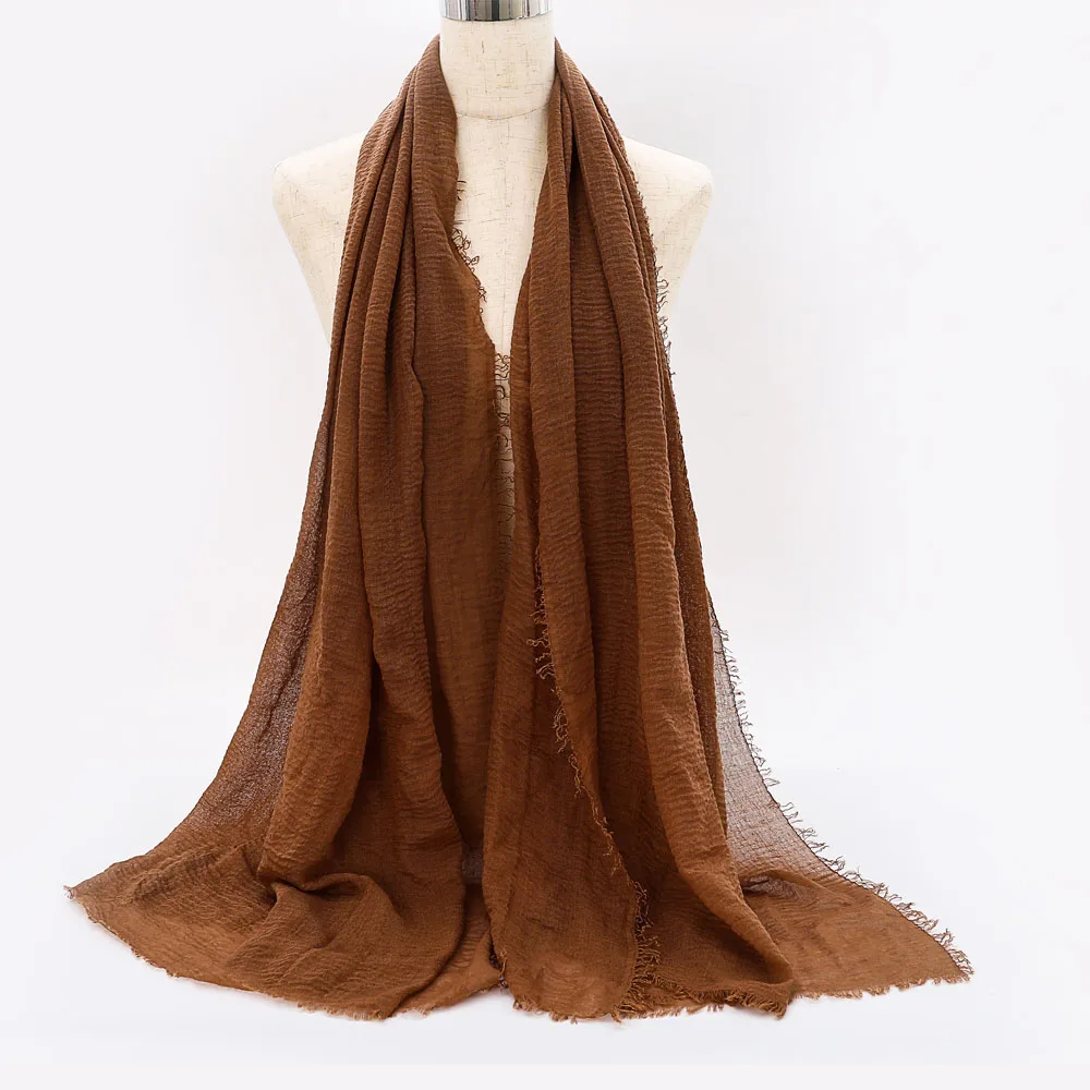 Многоцветный мусульманский платок женский платок Исламский хлопок морщинка хиджаб платок мгновенный платок Арабский Дубай тюрбан для леди
