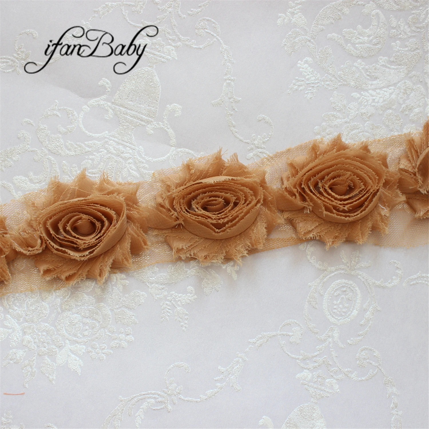 Haarschmuck aus Stoff, Chiffon, Rosenblüten, 2,5 Zoll, schäbige, ausgefranste Blumen – Detail 32