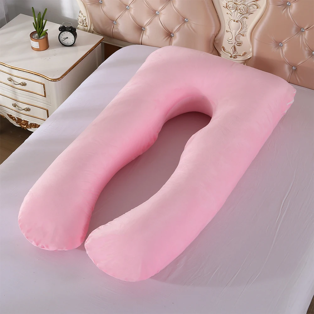 Подушка для беременных женщин, хлопок, u-образная Подушка для беременных, подушка для сна для беременных женщин - Цвет: Pink