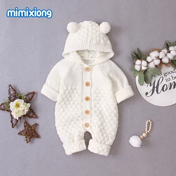 

2019 New Arrival Newborn Baby Boy Girl Long Sleeve Solid Romper Jumpsuit Outfits Warm Clothes 0-24M