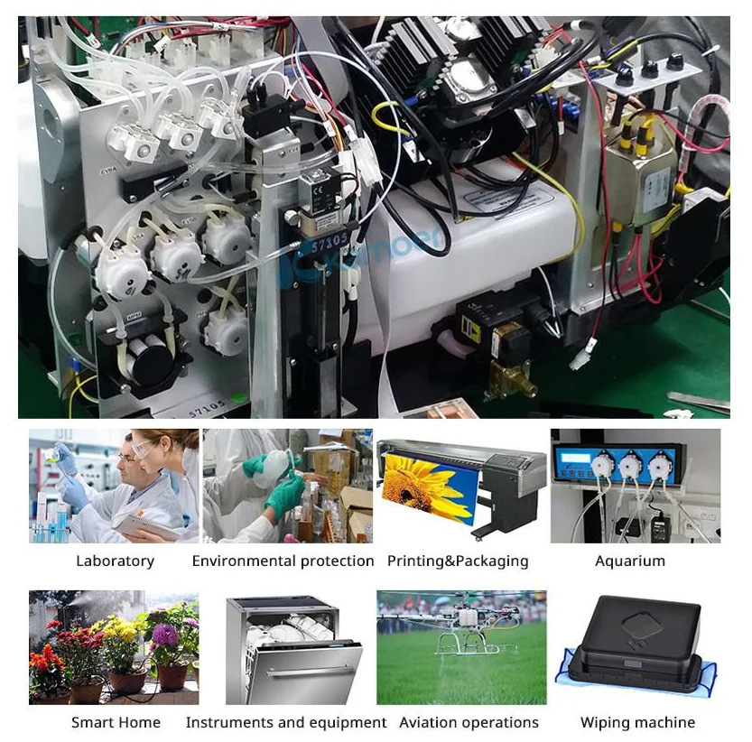 Description Picture 3 of itemKamoer 1.2-90ml/min KPP Peristaltic Pump 12V 24V 6V DC Motor Self-priming Pump with Silicone Tubing Lab Dosing Pump for Lab