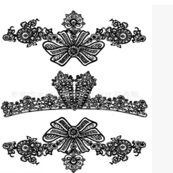

Sexy Black Lace Temporary Tattoo Stickers Waterproof Body Art Geometric Fake Tattoos Universal Beauty Decal