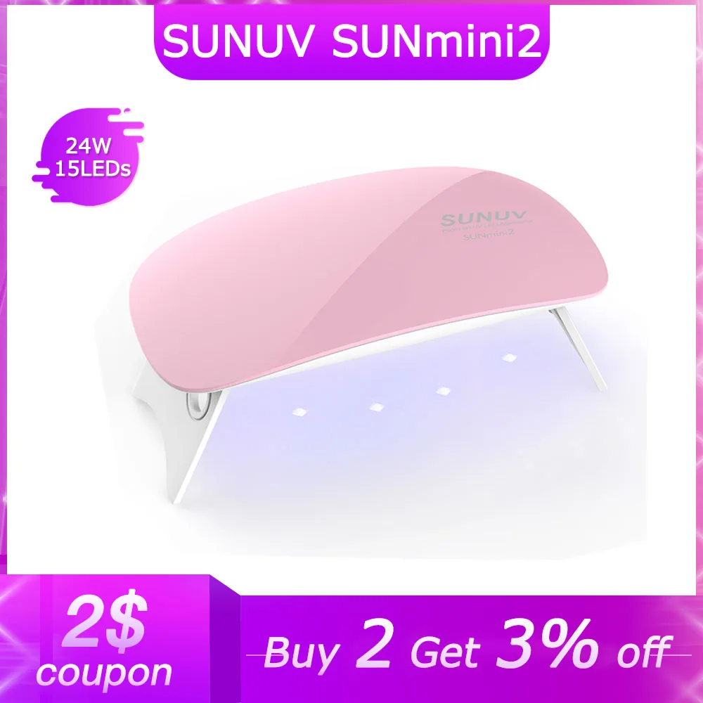 SUNUV SUNmini Светильник Ногтя 6 Вт Портативный Ногтей Гель Для Сушилка Лампы
