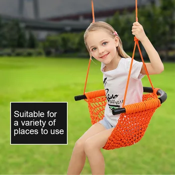 

150KG Maximum load Safer Children kids Swings Garden Outdoor Patio Swings Toys Hand braid Rope Net Indoor swing chair for Child