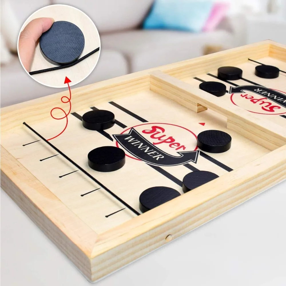 Table-Fast-Hockey-Sling-Puck-Game-Paced-Sling-Puck-Winner-Fun-Toys-Party-Game-Toys-For