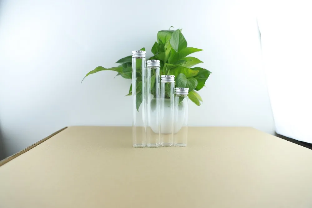 12PCSlot 60ml80ml100ml110ml Glass Bottles Aluminum Cap Cute Jar Vials DIY Craft Container Transparent Perfume Bottles (1)
