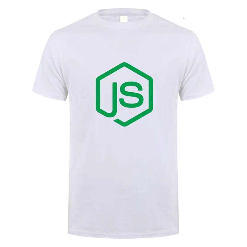 Midnite Star NodeJS футболки летние с коротким рукавом Хлопок NodeJS JavaScript футболка программиста мужские футболки - Color: White