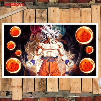 

Dragon Ball Super Goku full square/round 5d diy diamond painting rhinestone embroidery mosaic set kids room decor