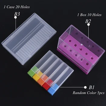 

5/10/20 Holes Acrylic Box Stander for Nail Drill Bit Display Electric Machine Burrs Manicure Accessory Nail Art Tools