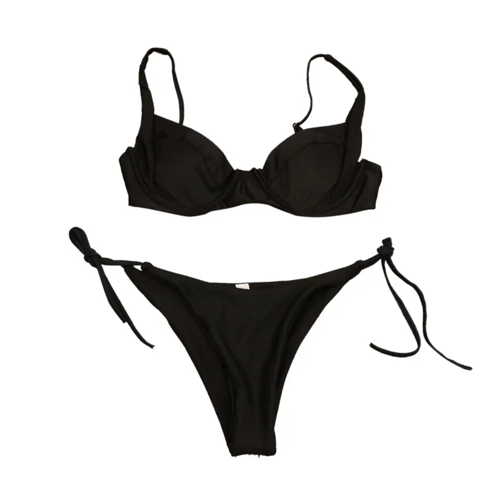 

Sexy V-bar Underwired Bikini Female Swimsuit Women Swimwear Two-piece V shape Wire Bikini set Bather Bathing Suit Swim