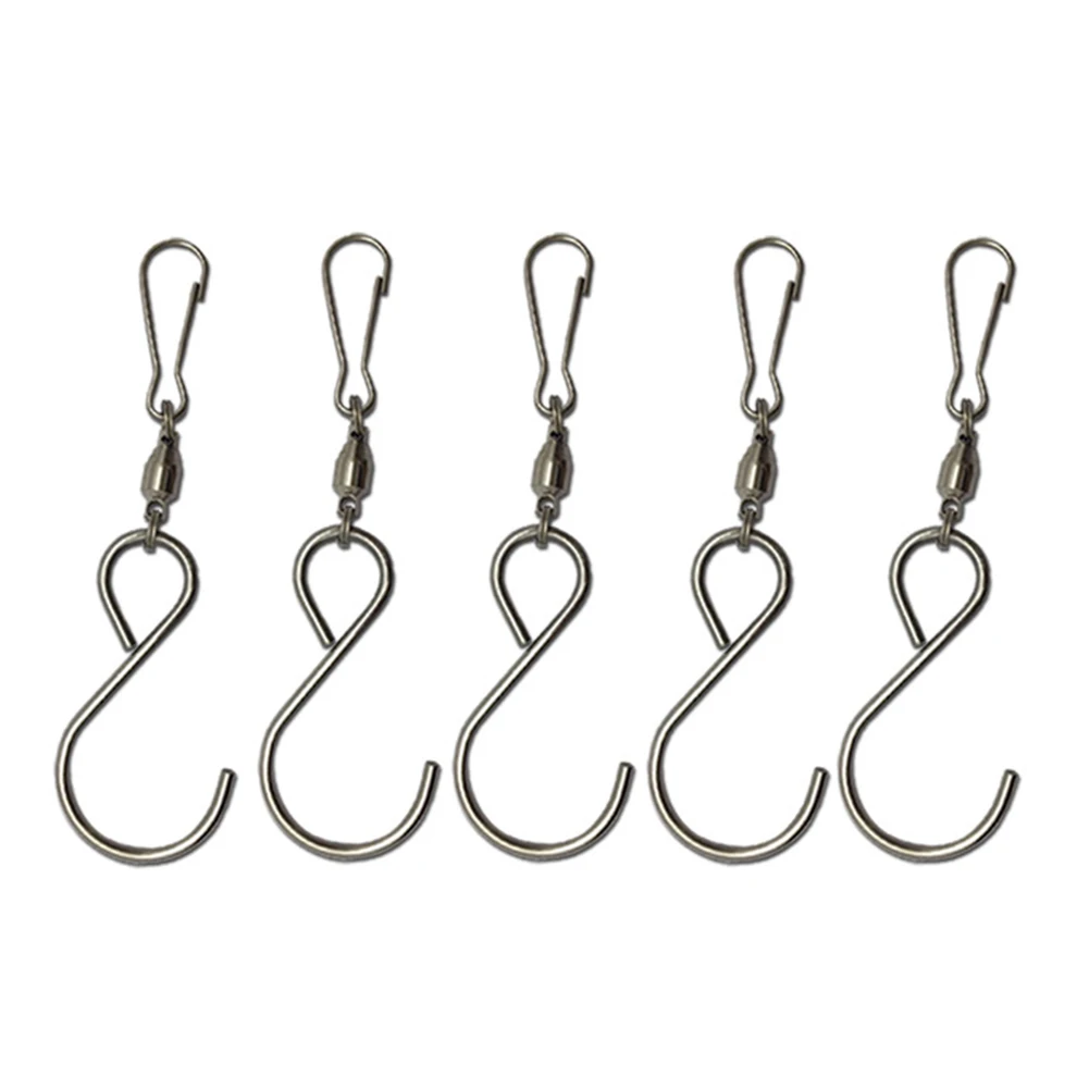 10pcs/set Party Multifunctional Wind Chimes Plants Stainless Steel Hanging Hook DIY Flower Basket Swivel Clip Ornaments Twisters