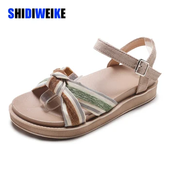 

2020 Women Flat Sandals Gladiator Open Toe Buckle Soft Sandals Female Casual Summer Flat Platform For Girl Beach Shoes I178