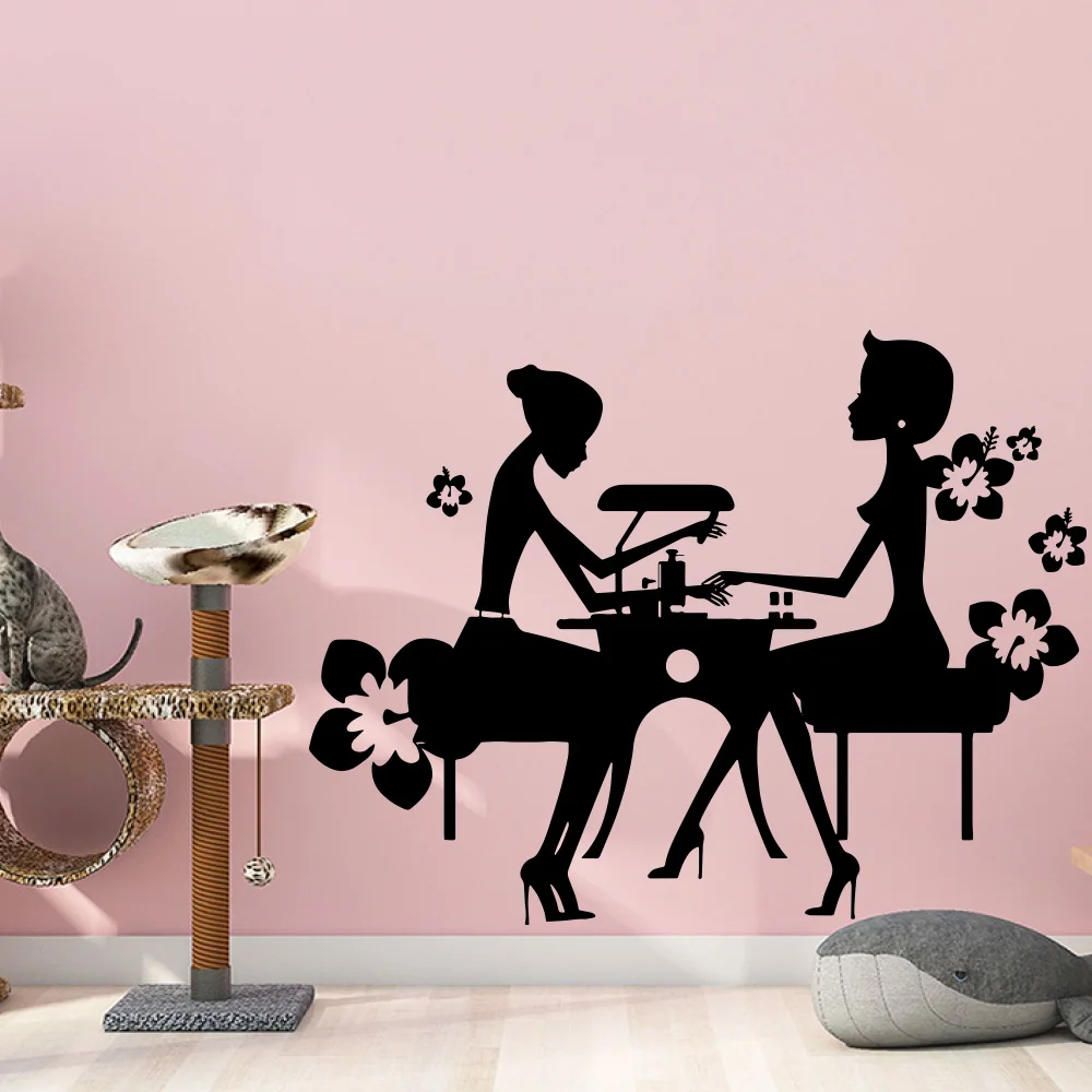 

New Desgin Beauty Salon Nail Manicures Vinyl Wall Art Decal Decor Living Room Decoration Removable Decals Bedroom Decor